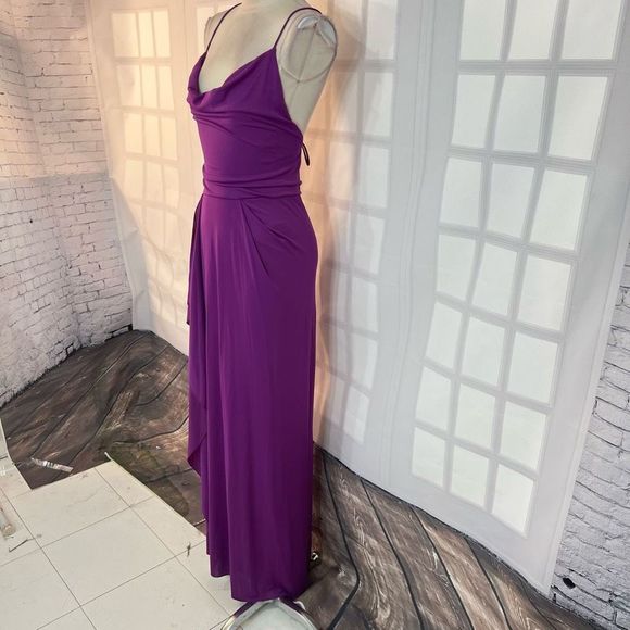 Bcbgmaxazria hedi dark orchid front slit gown size small - Picture 6 of 14